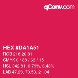Color code: HEX #DA1A51 | qconv.com