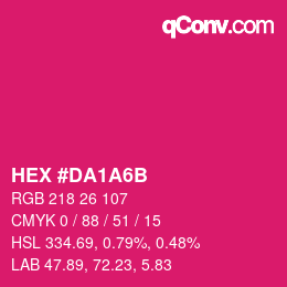 颜色代码: HEX #DA1A6B | qconv.com
