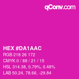 カラーコード: HEX #DA1AAC | qconv.com