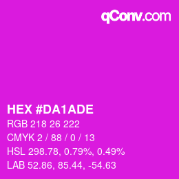 カラーコード: HEX #DA1ADE | qconv.com