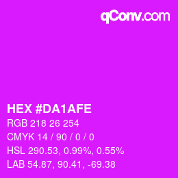 Color code: HEX #DA1AFE | qconv.com