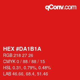 カラーコード: HEX #DA1B1A | qconv.com