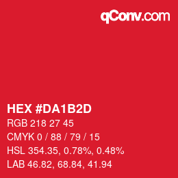 Color code: HEX #DA1B2D | qconv.com
