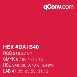 颜色代码: HEX #DA1B40 | qconv.com