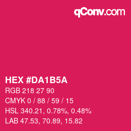カラーコード: HEX #DA1B5A | qconv.com
