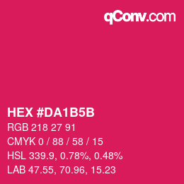 Color code: HEX #DA1B5B | qconv.com