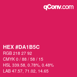 Farbcode: HEX #DA1B5C | qconv.com