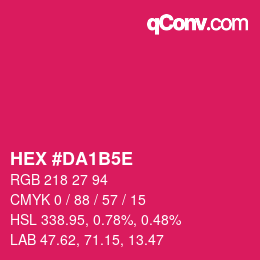 Color code: HEX #DA1B5E | qconv.com