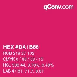 Color code: HEX #DA1B66 | qconv.com