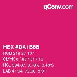 Color code: HEX #DA1B6B | qconv.com