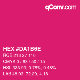 Color code: HEX #DA1B6E | qconv.com