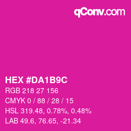 Color code: HEX #DA1B9C | qconv.com