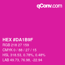 カラーコード: HEX #DA1B9F | qconv.com
