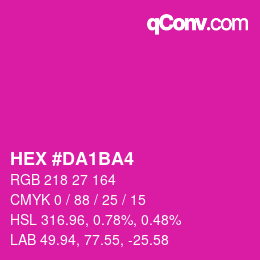 カラーコード: HEX #DA1BA4 | qconv.com