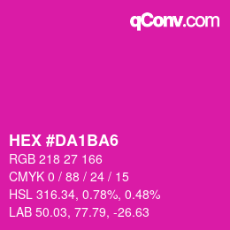 Color code: HEX #DA1BA6 | qconv.com