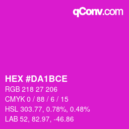 Farbcode: HEX #DA1BCE | qconv.com