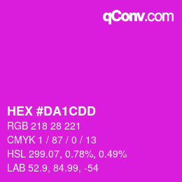 カラーコード: HEX #DA1CDD | qconv.com