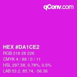 カラーコード: HEX #DA1CE2 | qconv.com