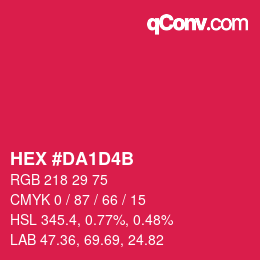 Color code: HEX #DA1D4B | qconv.com
