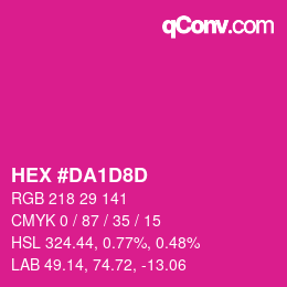 カラーコード: HEX #DA1D8D | qconv.com