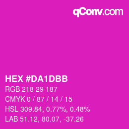 カラーコード: HEX #DA1DBB | qconv.com