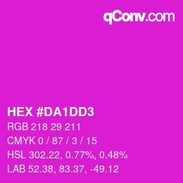 カラーコード: HEX #DA1DD3 | qconv.com