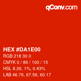 Color code: HEX #DA1E00 | qconv.com