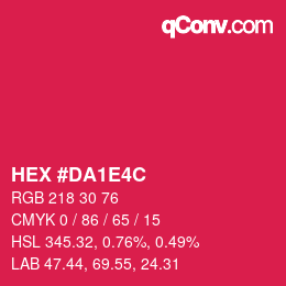 Color code: HEX #DA1E4C | qconv.com