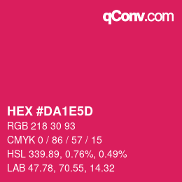 カラーコード: HEX #DA1E5D | qconv.com