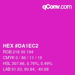 Farbcode: HEX #DA1EC2 | qconv.com