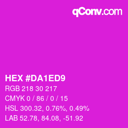 Color code: HEX #DA1ED9 | qconv.com