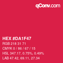 Color code: HEX #DA1F47 | qconv.com