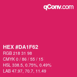 カラーコード: HEX #DA1F62 | qconv.com