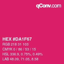 Color code: HEX #DA1F67 | qconv.com