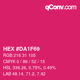Color code: HEX #DA1F69 | qconv.com