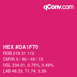 カラーコード: HEX #DA1F70 | qconv.com