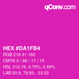 Color code: HEX #DA1FB4 | qconv.com