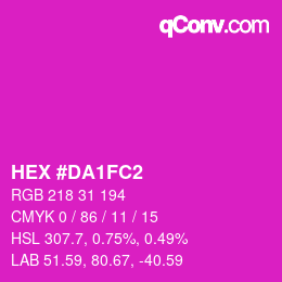 颜色代码: HEX #DA1FC2 | qconv.com