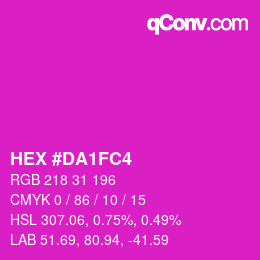 Color code: HEX #DA1FC4 | qconv.com