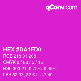 Color code: HEX #DA1FD0 | qconv.com