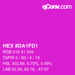 カラーコード: HEX #DA1FD1 | qconv.com