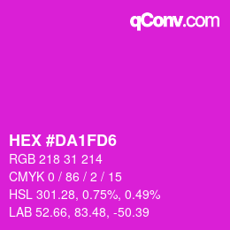 Color code: HEX #DA1FD6 | qconv.com