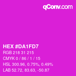 Color code: HEX #DA1FD7 | qconv.com