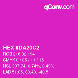 Color code: HEX #DA20C2 | qconv.com