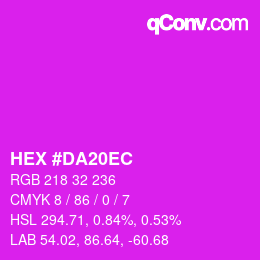 Color code: HEX #DA20EC | qconv.com