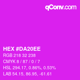 Color code: HEX #DA20EE | qconv.com