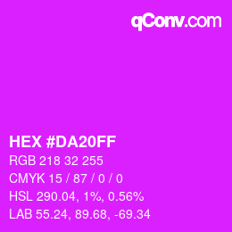 Color code: HEX #DA20FF | qconv.com