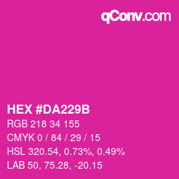 Color code: HEX #DA229B | qconv.com