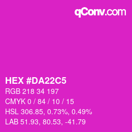 颜色代码: HEX #DA22C5 | qconv.com