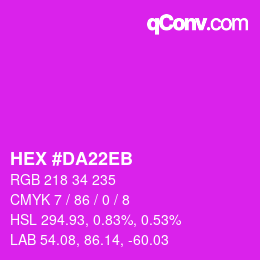Color code: HEX #DA22EB | qconv.com